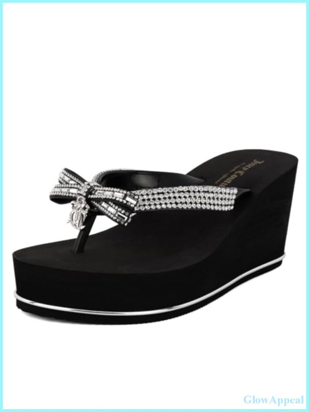 Juicy Couture Women's Platform Wedge Flip Flops Thong Sandals